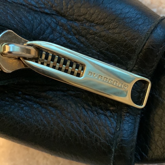 Burberry Black Leather Peep Toe Front Zip Booties Size 41 - Picture 6 of 6